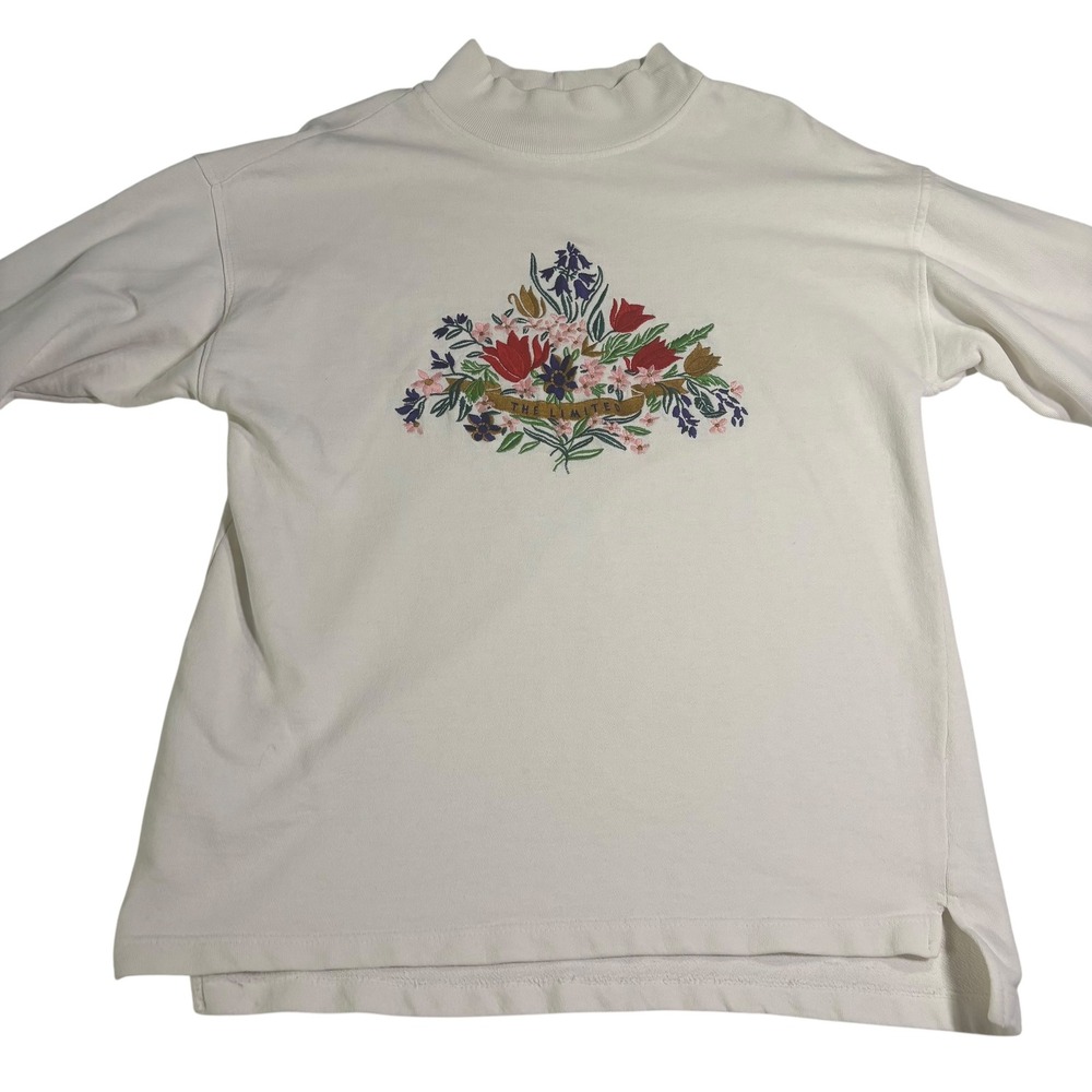 The Limited Mock Neck Floral Embroidered‎ Long Sleeve Top Vintage Size Medium